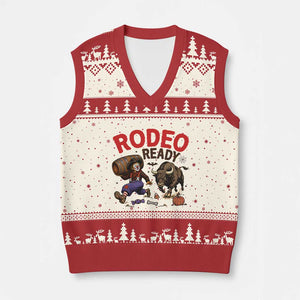 Rodeo Ready Clown Bull Chase Spooky Halloween Gift V-Neck Knit Sweater Vest