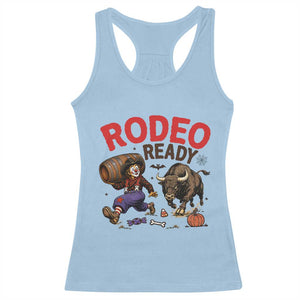 Rodeo Ready Clown Bull Chase Spooky Halloween Gift Racerback Tank Top