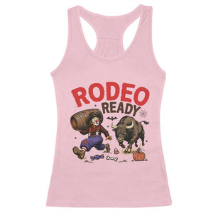 Rodeo Ready Clown Bull Chase Spooky Halloween Gift Racerback Tank Top