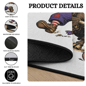 Rodeo Ready Clown Bull Chase Spooky Halloween Gift Round Rug