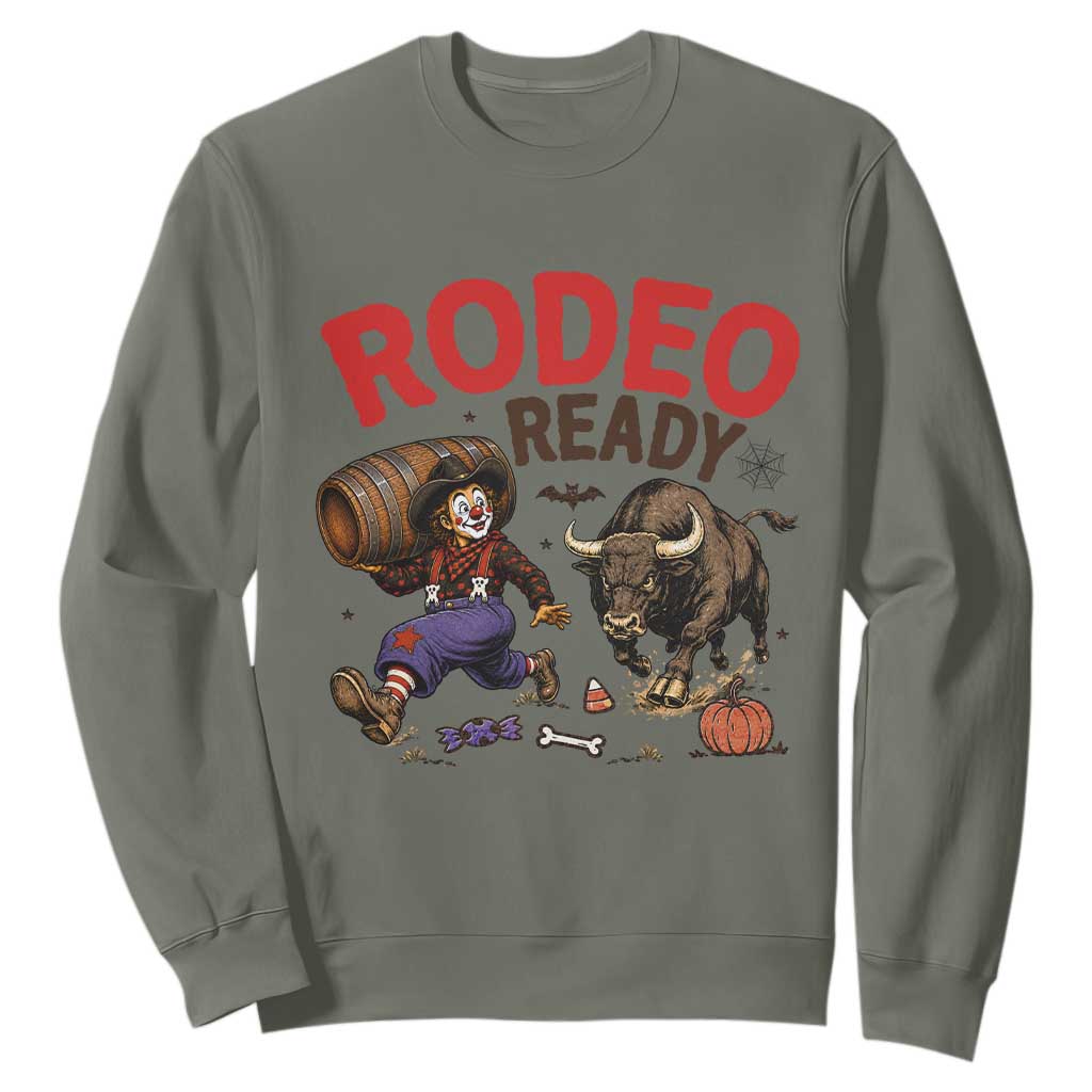 Rodeo Ready Clown Bull Chase Spooky Halloween Gift Sweatshirt