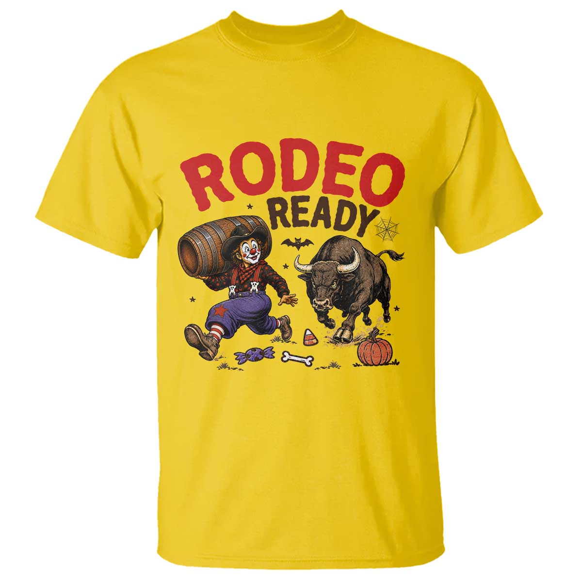 Rodeo Ready Clown Bull Chase Spooky Halloween Gift T Shirt