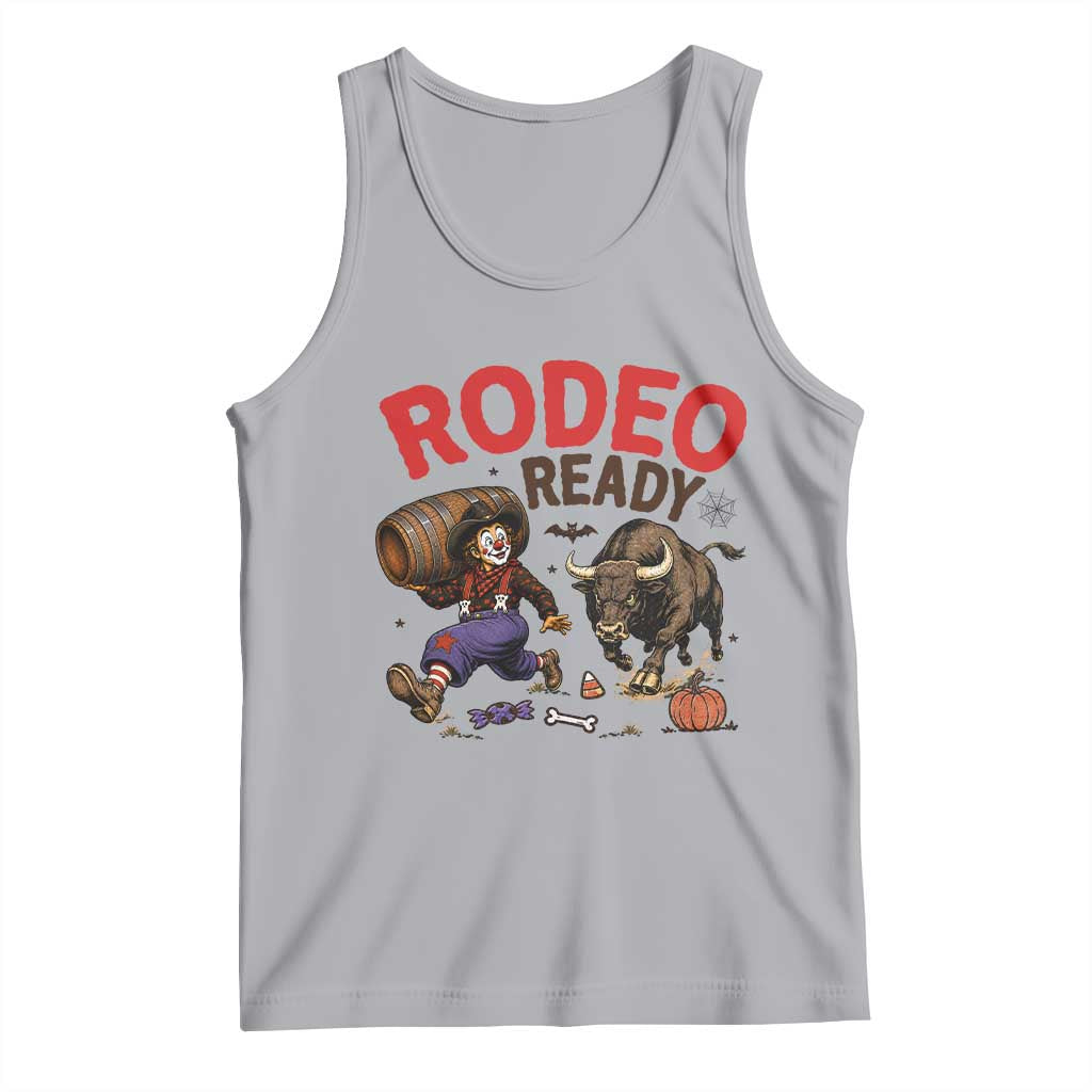 Rodeo Ready Clown Bull Chase Spooky Halloween Gift Tank Top