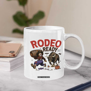 Rodeo Ready Clown Bull Chase Spooky Halloween Gift Coffee Mug