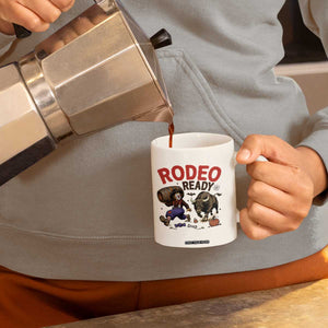 Rodeo Ready Clown Bull Chase Spooky Halloween Gift Coffee Mug