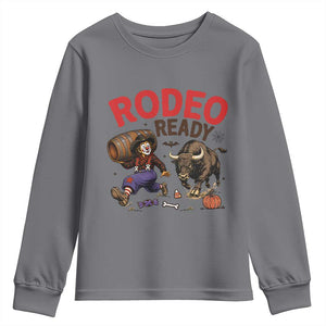 Rodeo Ready Clown Bull Chase Spooky Halloween Gift Youth Sweatshirt