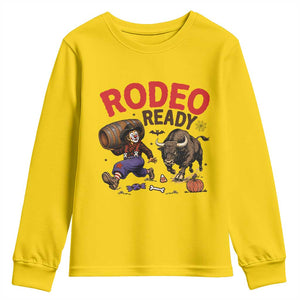 Rodeo Ready Clown Bull Chase Spooky Halloween Gift Youth Sweatshirt