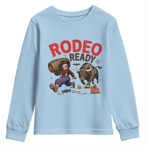 Rodeo Ready Clown Bull Chase Spooky Halloween Gift Youth Sweatshirt
