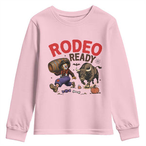Rodeo Ready Clown Bull Chase Spooky Halloween Gift Youth Sweatshirt