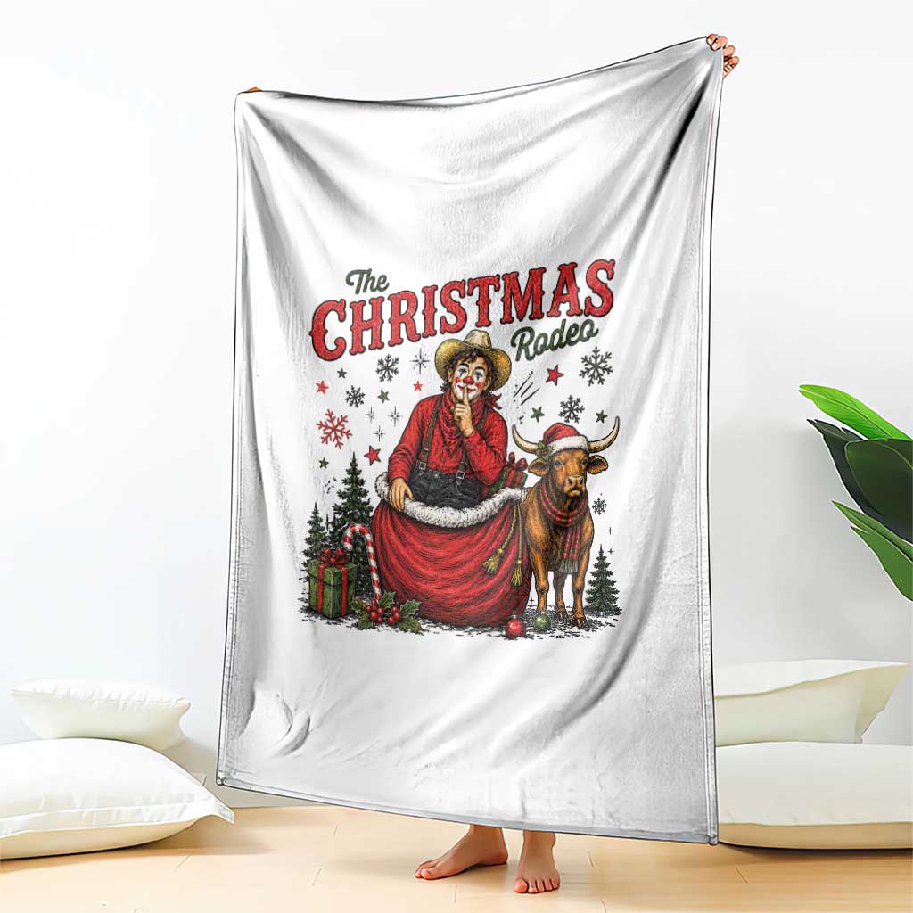 Christmas Rodeo Clown Santa Throw Blanket Funny Western Cowboy Holiday Gift