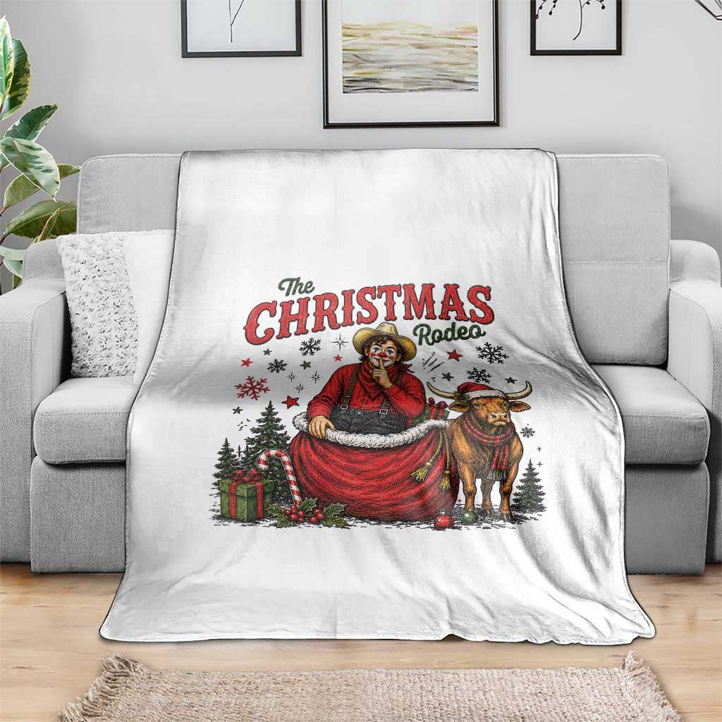 Christmas Rodeo Clown Santa Throw Blanket Funny Western Cowboy Holiday Gift