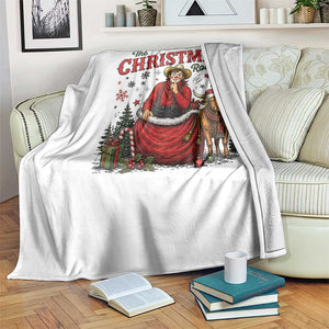 Christmas Rodeo Clown Santa Throw Blanket Funny Western Cowboy Holiday Gift