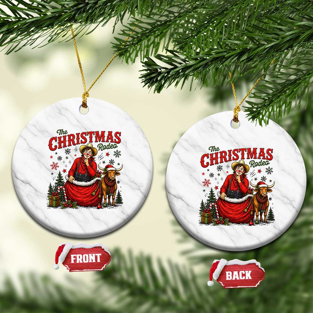 Christmas Rodeo Clown Santa Ceramic Ornament Funny Western Cowboy Holiday Gift