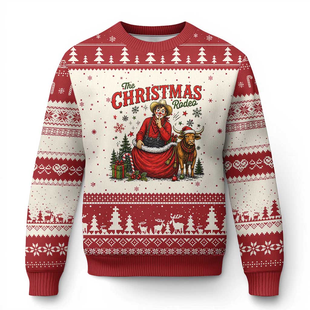 Christmas Rodeo Clown Santa Ugly Christmas Sweater Funny Western Cowboy Holiday Gift