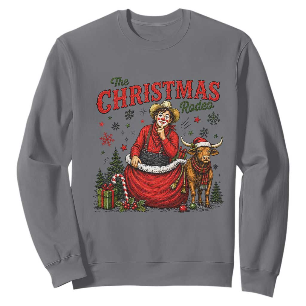 Christmas Rodeo Clown Santa Sweatshirt Funny Western Cowboy Holiday Gift