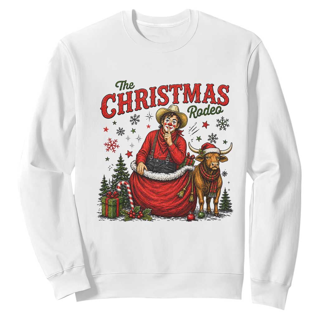 Christmas Rodeo Clown Santa Sweatshirt Funny Western Cowboy Holiday Gift