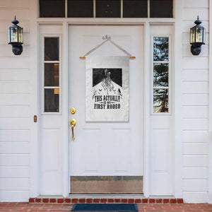 Funny Skeleton Cowboy This Actually Is My First Rodeo Garden Flag Spooky Western Halloween Rodeo Gift