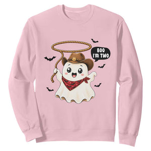 Halloween Spooky Cowboy Ghost 2nd Birthday Sweatshirt Boo Im Two Western Party Gift
