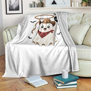 Halloween Spooky Cowboy Ghost 3rd Birthday Throw Blanket Boo Im Three Western Party Gift