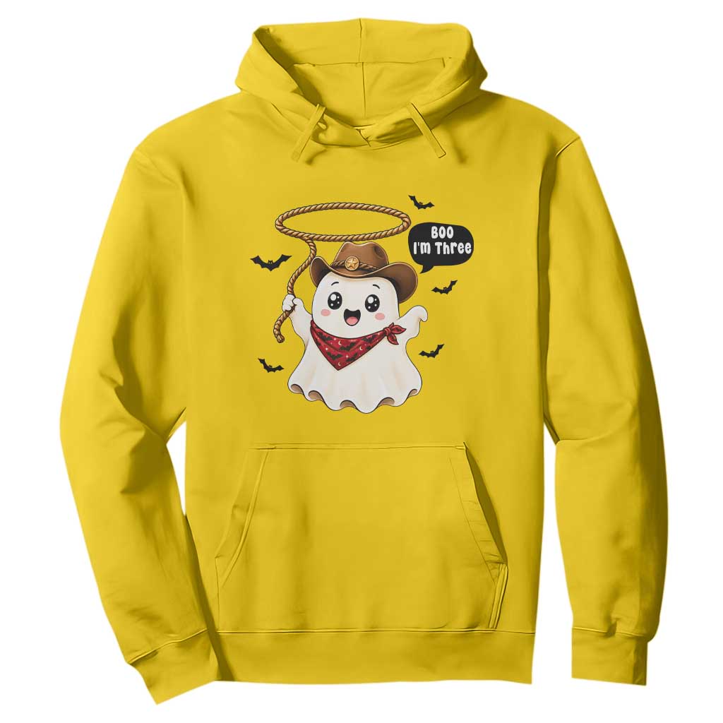 Halloween Spooky Cowboy Ghost 3rd Birthday Hoodie Boo Im Three Western Party Gift
