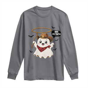 Halloween Spooky Cowboy Ghost 3rd Birthday Long Sleeve Shirt Boo Im Three Western Party Gift