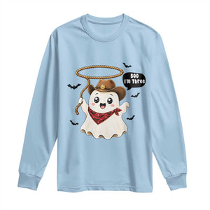Halloween Spooky Cowboy Ghost 3rd Birthday Long Sleeve Shirt Boo Im Three Western Party Gift