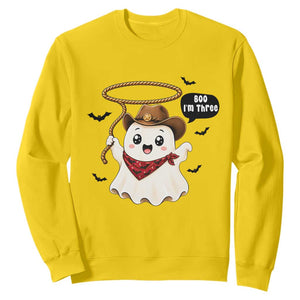 Halloween Spooky Cowboy Ghost 3rd Birthday Sweatshirt Boo Im Three Western Party Gift