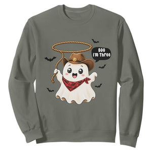 Halloween Spooky Cowboy Ghost 3rd Birthday Sweatshirt Boo Im Three Western Party Gift