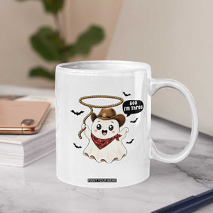 Halloween Spooky Cowboy Ghost 3rd Birthday Coffee Mug Boo Im Three Western Party Gift