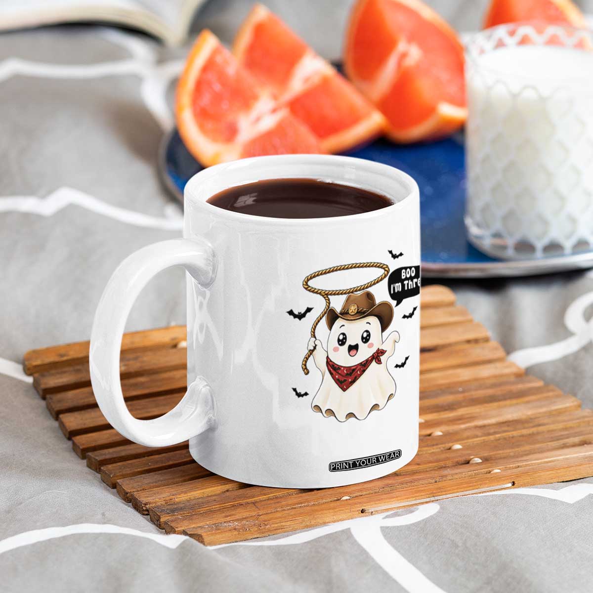 Halloween Spooky Cowboy Ghost 3rd Birthday Coffee Mug Boo Im Three Western Party Gift