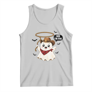 Halloween Spooky Cowboy Ghost 5th Birthday Tank Top Boo Im Five Western Party Gift