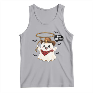 Halloween Spooky Cowboy Ghost 5th Birthday Tank Top Boo Im Five Western Party Gift