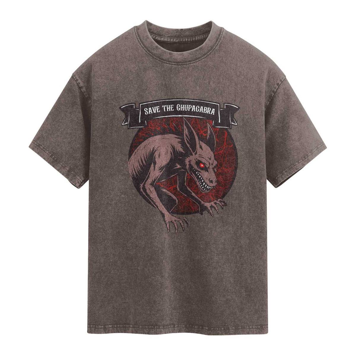 Chupacabra Washed Cotton T-Shirt Gothic Horror Save The Cryptid Gift