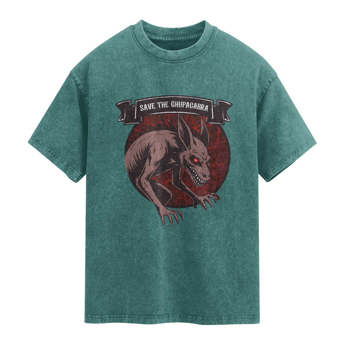 Chupacabra Washed Cotton T-Shirt Gothic Horror Save The Cryptid Gift