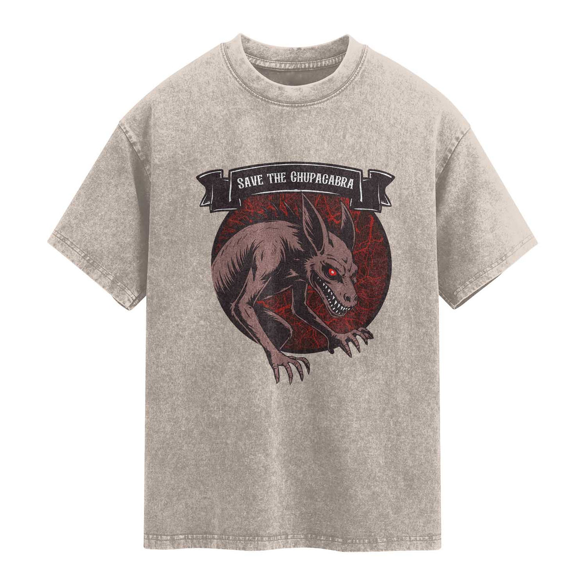 Chupacabra Washed Cotton T-Shirt Gothic Horror Save The Cryptid Gift