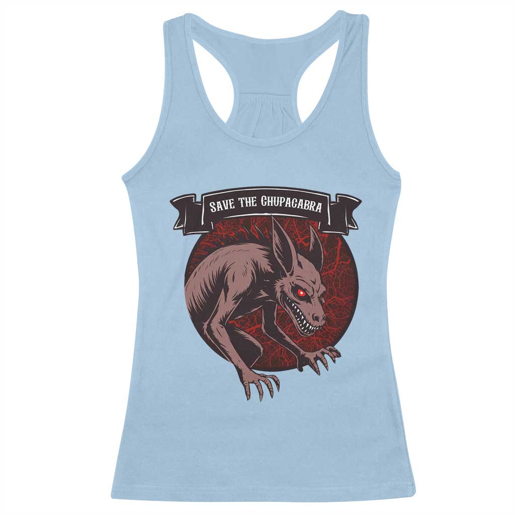 Chupacabra Racerback Tank Top Gothic Horror Save The Cryptid Gift TS12 Light Blue Print Your Wear