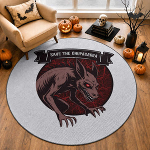 Chupacabra Round Rug Gothic Horror Save The Cryptid Gift