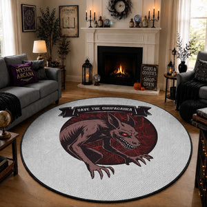 Chupacabra Round Rug Gothic Horror Save The Cryptid Gift