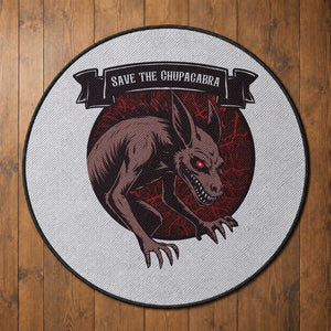 Chupacabra Round Rug Gothic Horror Save The Cryptid Gift