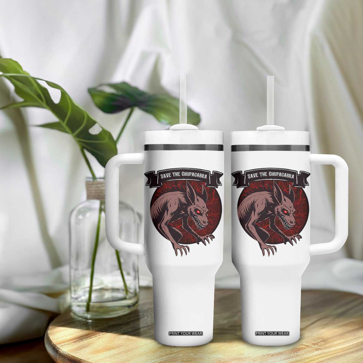 Chupacabra Tumbler With Handle Gothic Horror Save The Cryptid Gift TS12 Print Your Wear
