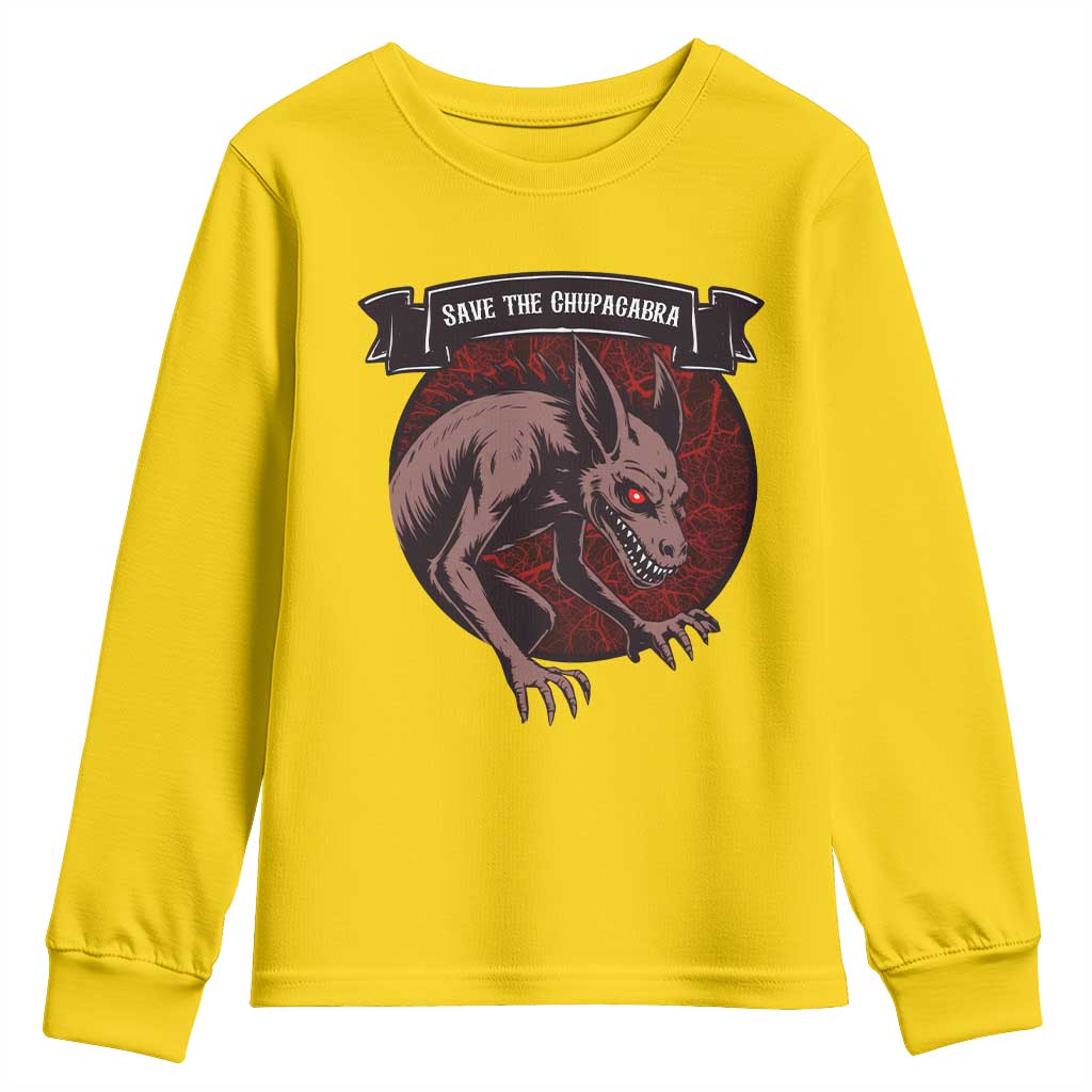 Chupacabra Youth Sweatshirt Gothic Horror Save The Cryptid Gift TS12 Daisy Print Your Wear
