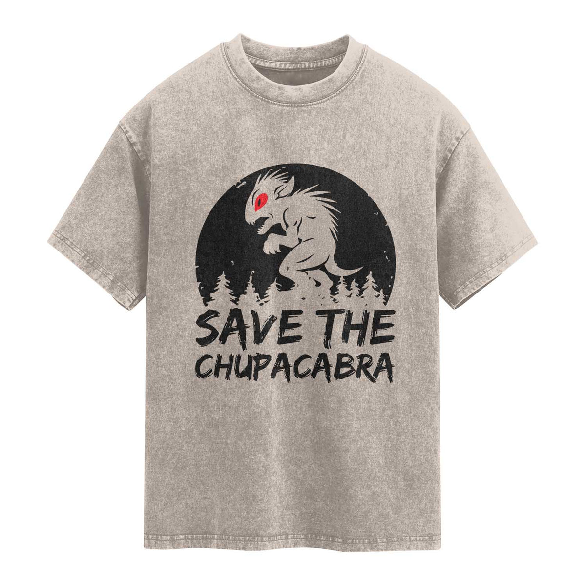 Chupacabra Washed Cotton T-Shirt Funny Cryptid Save The Goat Sucker Gift