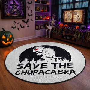 Chupacabra Round Rug Funny Cryptid Save The Goat Sucker Gift