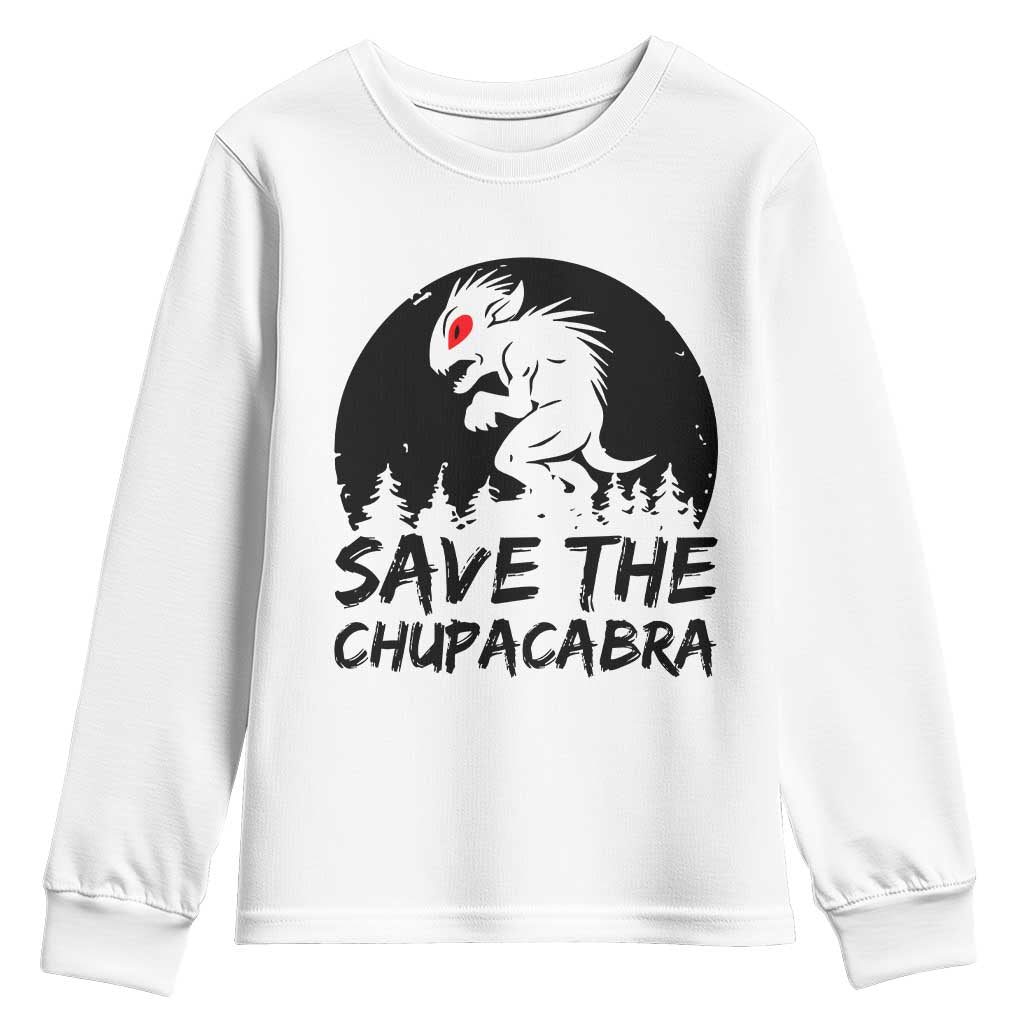Chupacabra Youth Sweatshirt Funny Cryptid Save The Goat Sucker Gift TS12 White Print Your Wear