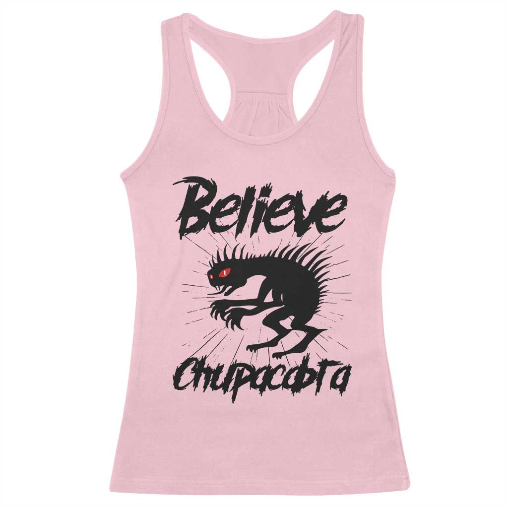 Urban Legends And Mystery Gift Racerback Tank Top Believe Chupacabra TS12 Light Pink Print Your Wear