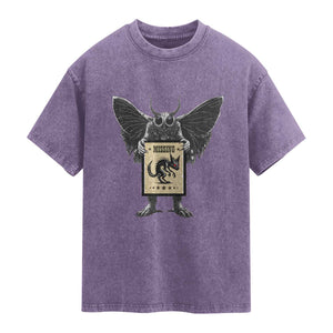 Mothman Missing Chupacabra Washed Cotton T-Shirt Funny Cryptid Gift