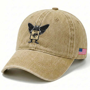 Mothman Missing Chupacabra Washed Cotton Baseball Cap Funny Cryptid Gift TS12 Print Your Wear