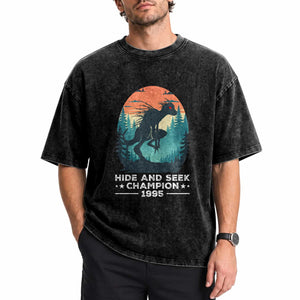 Chupacabra Washed Cotton T-Shirt Gothic Humor Hide And Seek Champion Gift