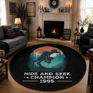 Chupacabra Round Rug Gothic Humor Hide And Seek Champion Gift
