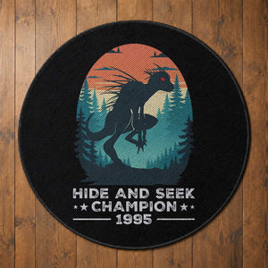 Chupacabra Round Rug Gothic Humor Hide And Seek Champion Gift